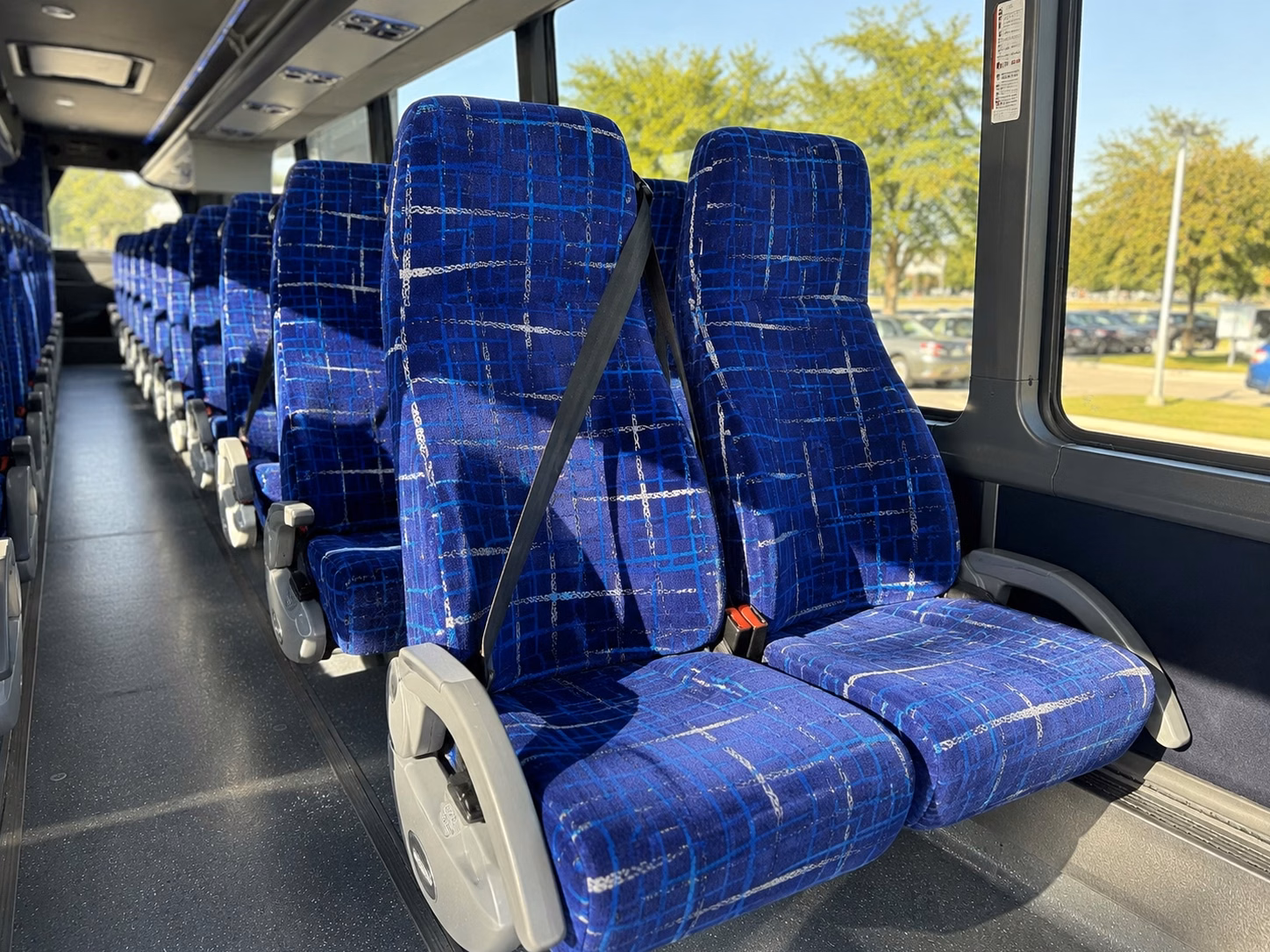 56 passenger charter bus inside